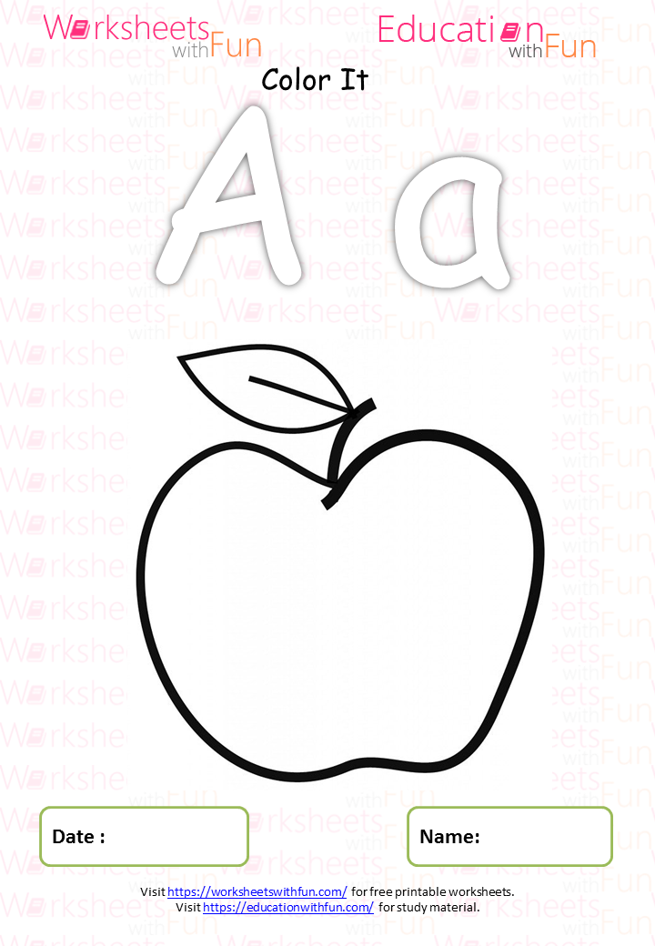 English - Preschool: Letter 'A' - Coloring Page